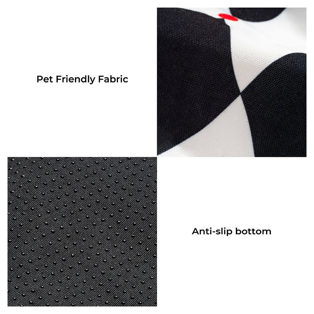 Polygonal bean bag pet bed, durable fabric, cozy and supportive for dogs of all sizes.