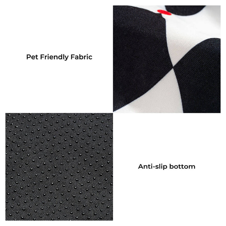 Polygonal bean bag pet bed, durable fabric, cozy and supportive for dogs of all sizes.