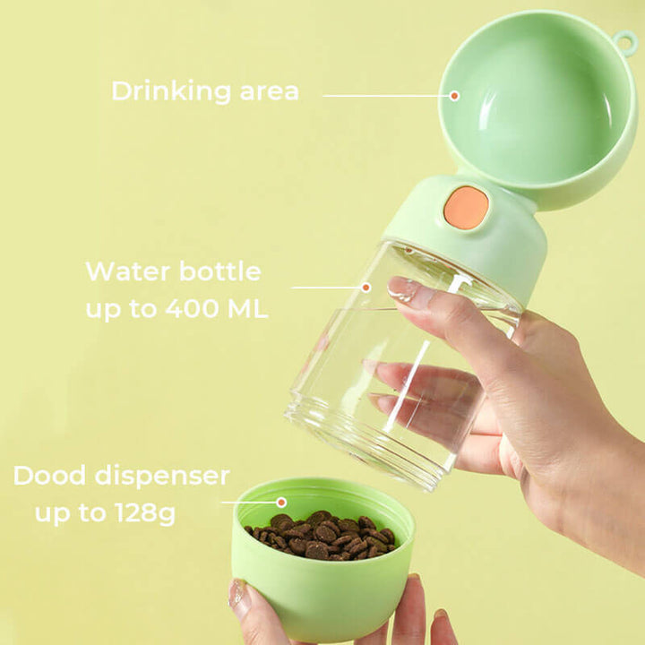 Travel dog bowl and water dispenser, a convenient solution for pet hydration and feeding on the go.