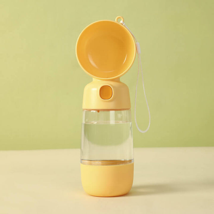 Multi-functional dog water and food bottle, providing convenient pet hydration and feeding anywhere.