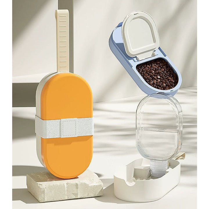 Compact outdoor pet gear: a dual compartment travel bowl for dog food and water on the go