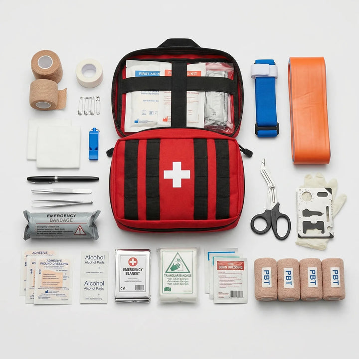 Comprehensive 379-piece medical first aid kit, essential for emergency preparedness & survival.