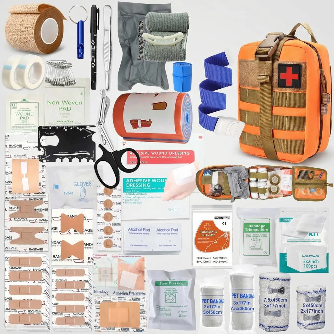 Versatile first aid kit for home, car, office, and emergency preparedness. Unisex & portable design.
