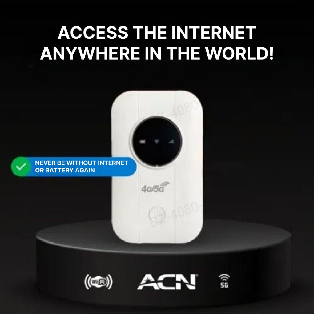 High-speed portable 4G 5G WiFi router ensures reliable internet access anywhere. Perfect for travel & data sharing.