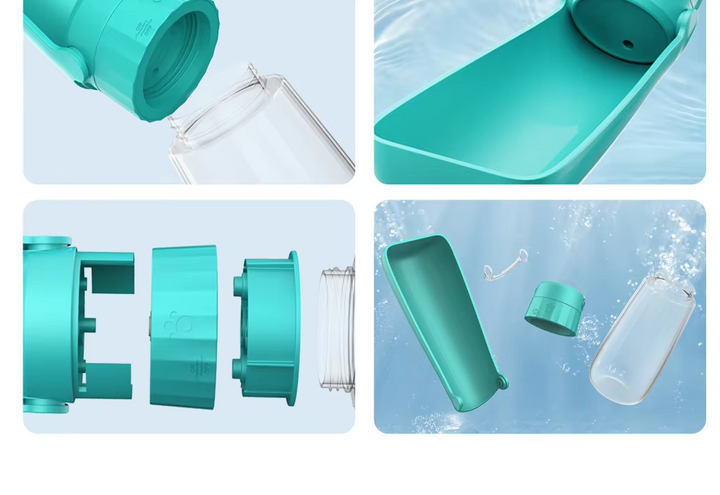 Durable 550ml pet water bottle, a portable dog feeder and leak-proof solution for travel.