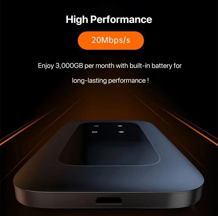 Secure 5G mobile hotspot for remote work, ensuring high-speed portable internet access anywhere.