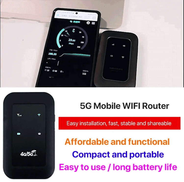 High-performance 5G mobile hotspot, a reliable portable internet solution for seamless connectivity.