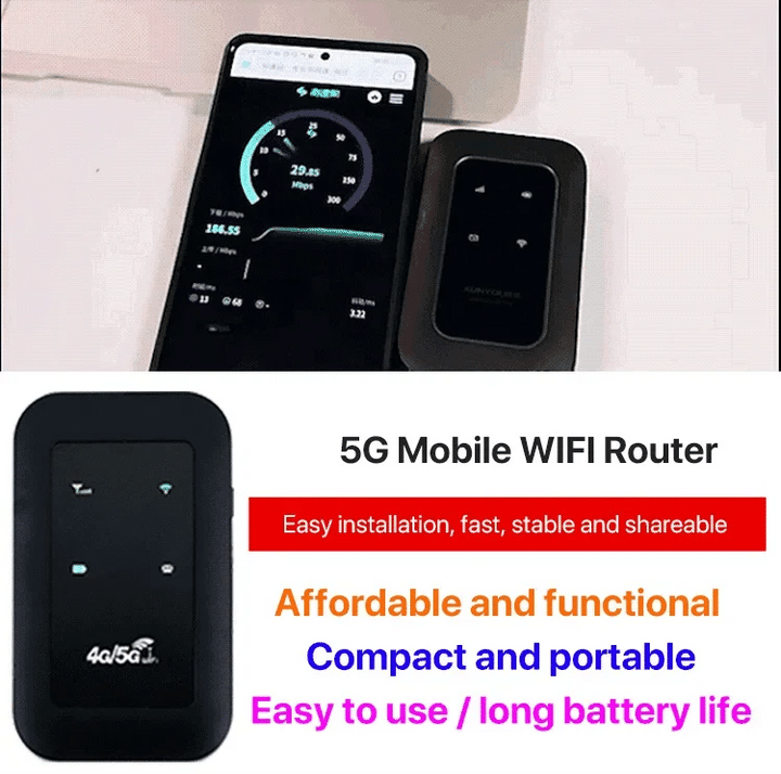High-performance 5G mobile hotspot, a reliable portable internet solution for seamless connectivity.