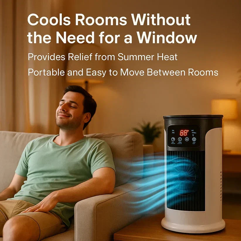17geartech-bl251017 small portable air conditioner, easily moves to cool your home office or dorm room.