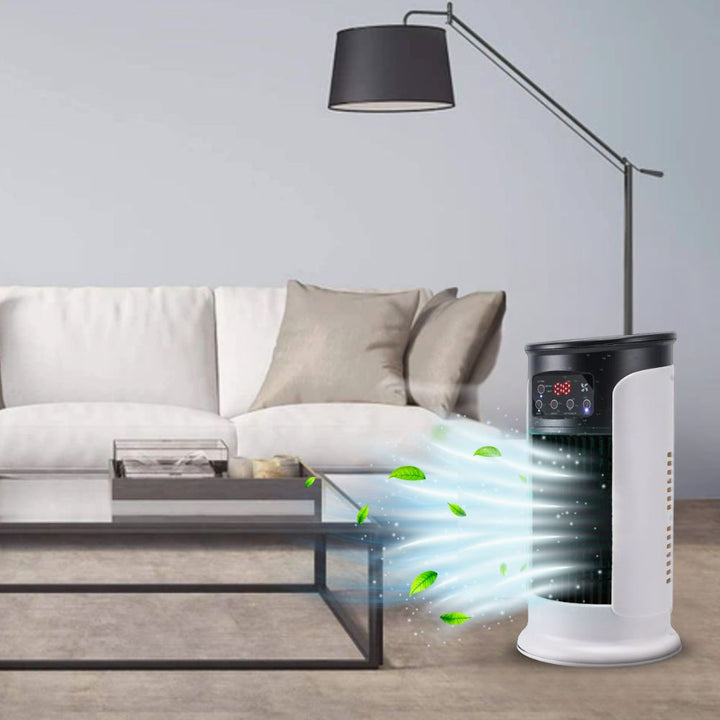 Convenient portable AC unit, perfect room cooler for apartments, home offices, and small spaces.