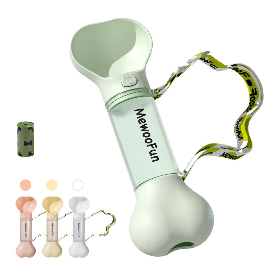 Bone-shaped dog travel bottle, portable water dispenser for active pets, essential dog gear