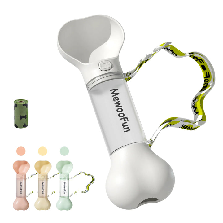 Outdoor pet drinking dispenser, bone-shaped portable dog water bottle for travel and walks