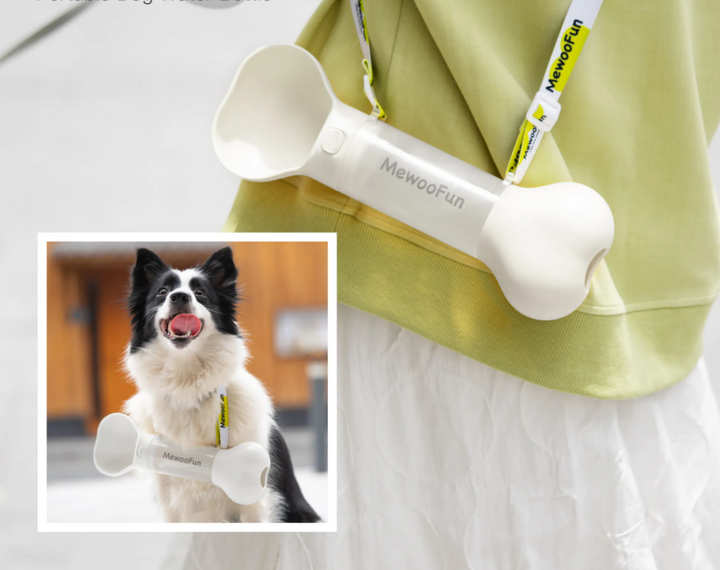 Dog supplies: bone-shaped portable water bottle with easy-to-use dispenser for active dogs