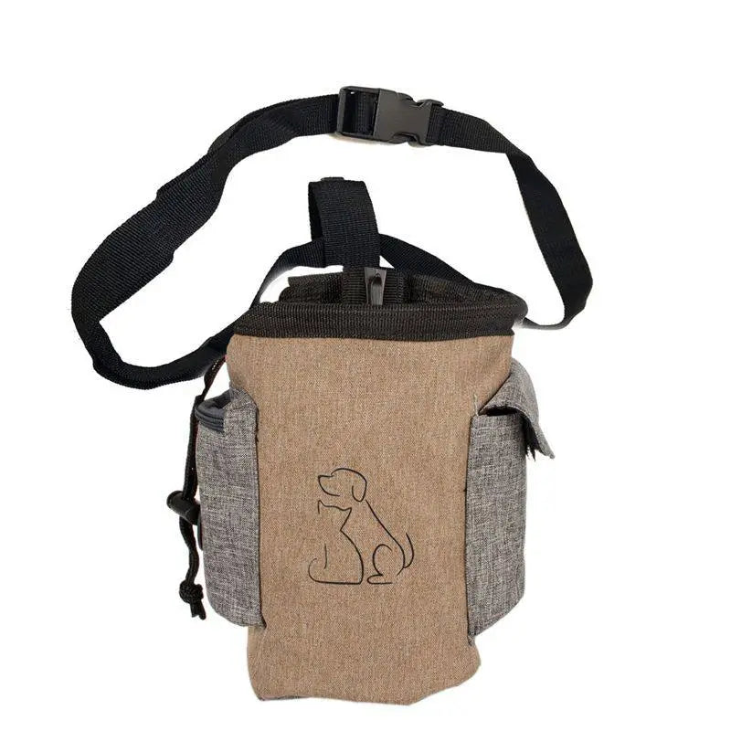 Close-up of a portable dog waste bag dispenser, showcasing its easy-open design for quick refills.