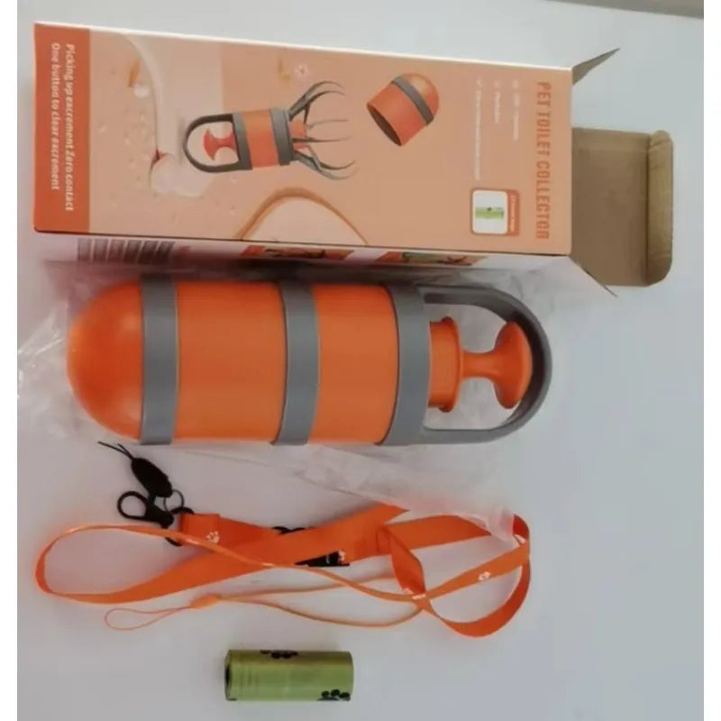 Dog walk accessory: a portable waste picker for pets, designed for quick and clean waste disposal.