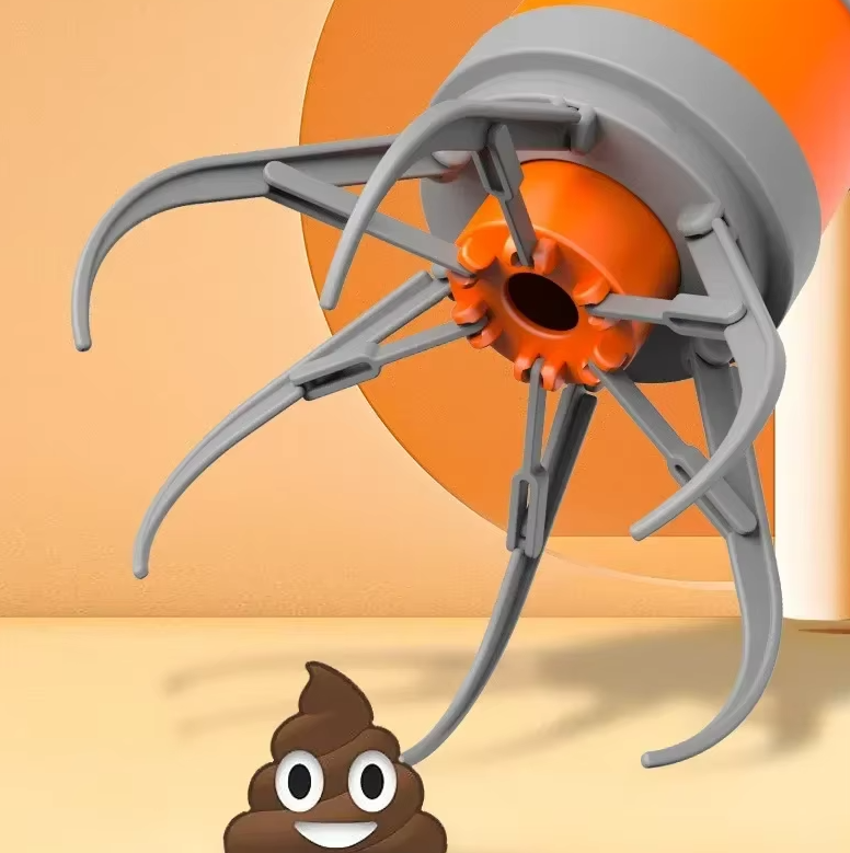 Durable dog waste picker with built-in bag storage, making pet cleanup simple and mess-free.