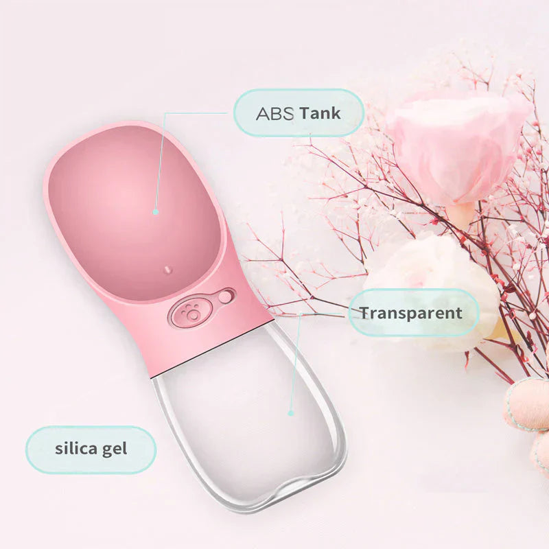 Portable pet water bottle, leak-proof design for easy travel and dog hydration