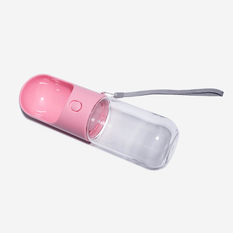 Compact pet water bottle, 300ml, for dogs on the go, essential dog accessory.
