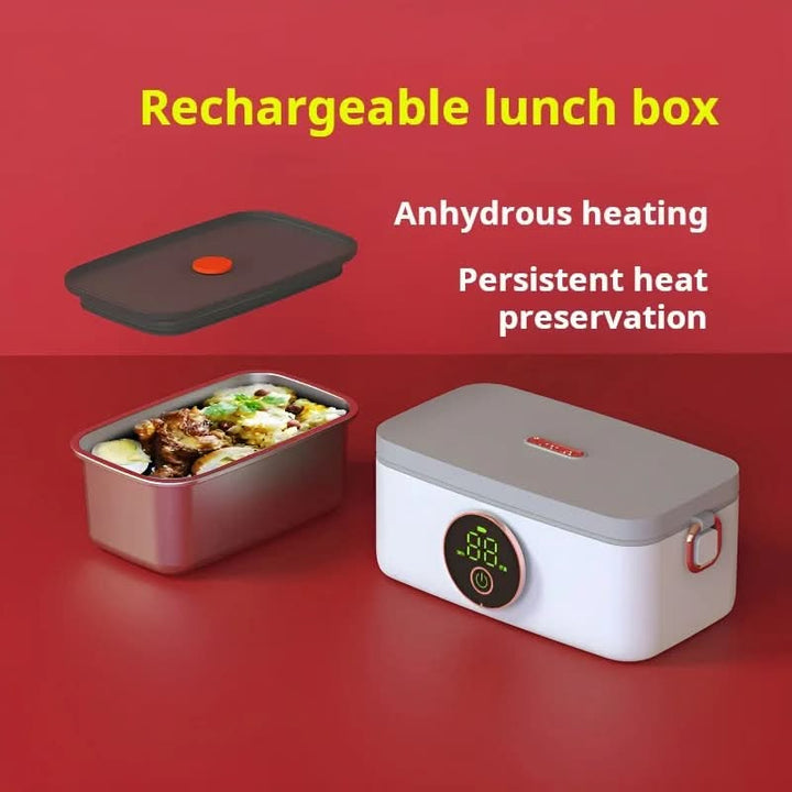 Cordless electric food warmer lunch container. Enjoy hot, homemade meals anywhere.