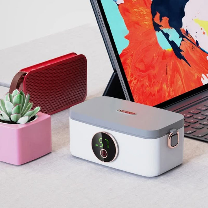 On-the-go electric food heater for work. Enjoy warm, delicious lunches without a microwave.