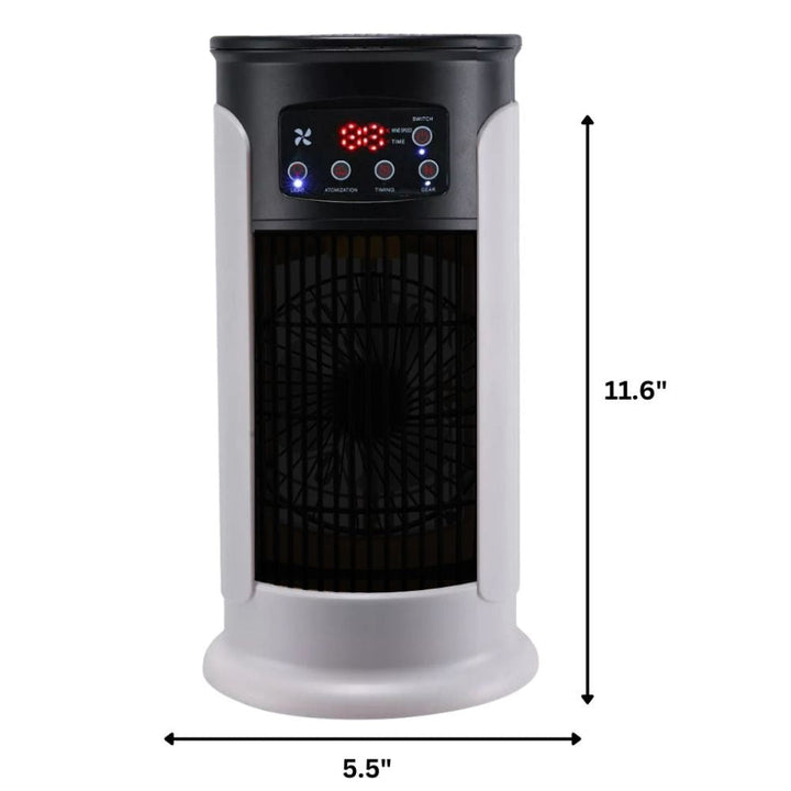 Efficient evaporative cooling tower offers summer comfort as a freestanding, windowless air conditioner.