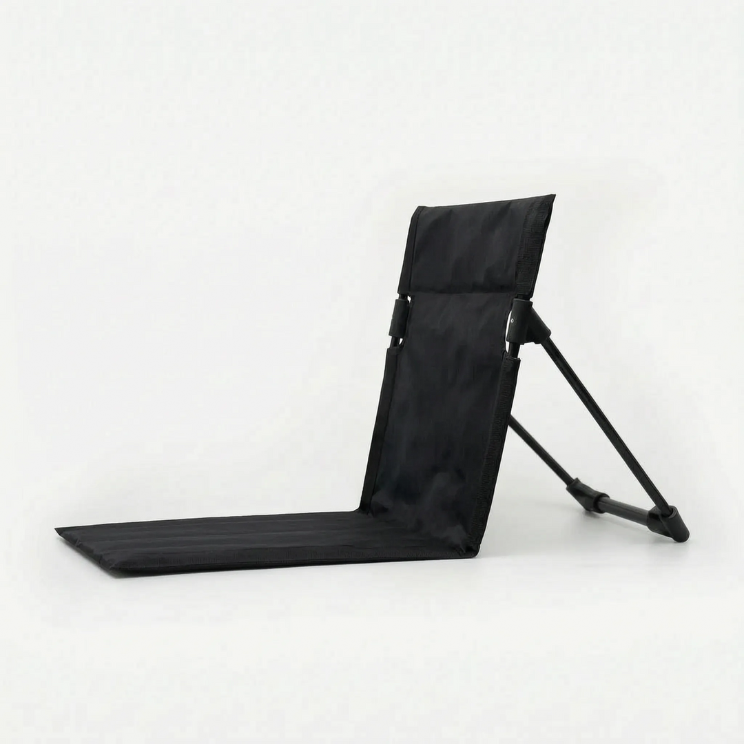 Versatile folding floor chair: portable, lightweight, ideal for outdoor seating, camping, picnic, or beach use.