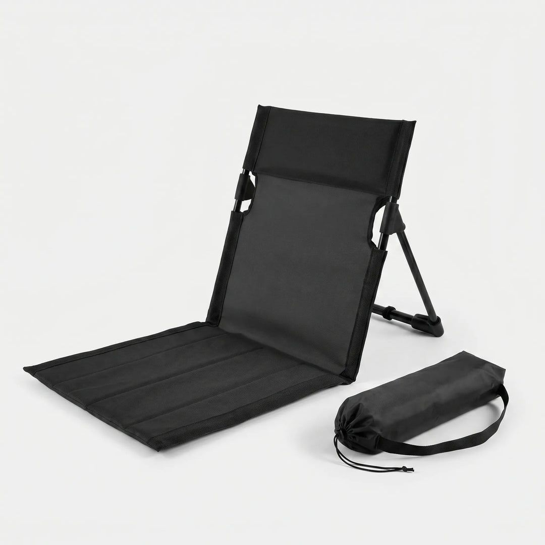 Compact outdoor ground chair, perfect portable seating solution for fishing, concerts & patio lounging.