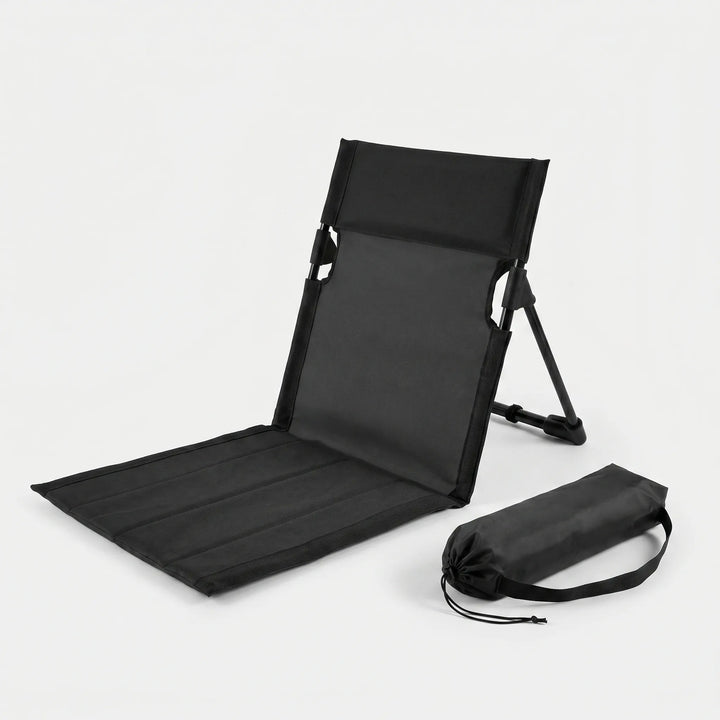 Compact outdoor ground chair, perfect portable seating solution for fishing, concerts & patio lounging.