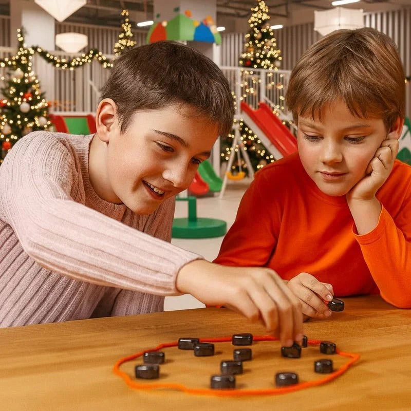 Durable magnetic travel chess game. Compact board and pieces, ideal portable strategy challenge for all ages.