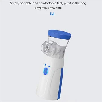 Silent, USB rechargeable portable mesh nebulizer for adults & kids; efficient respiratory care.