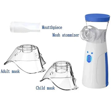 Portable mesh nebulizer/humidifier for adults & kids, respiratory relief.