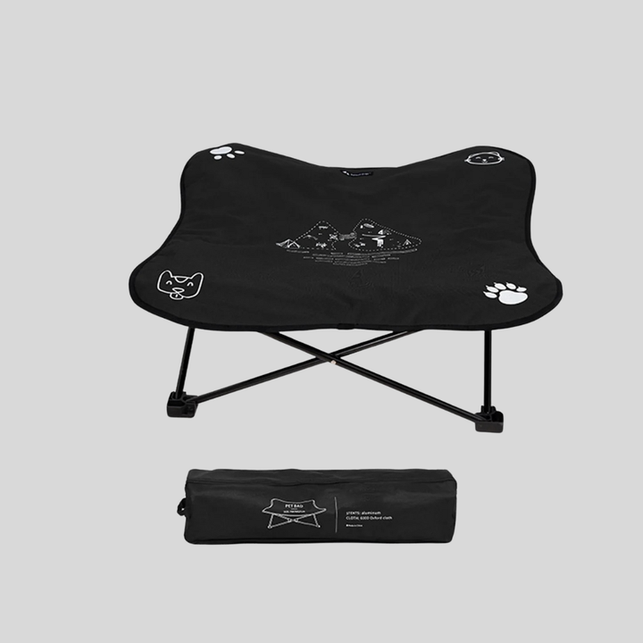 Portable outdoor pet folding bed for small to medium dogs and cats, elevated design