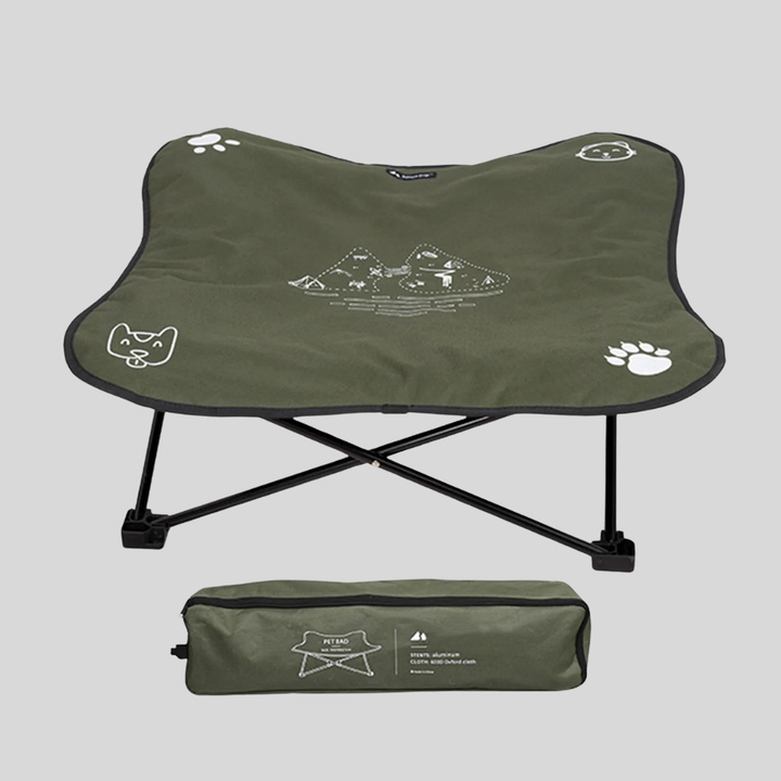 New4 portable pet bed, foldable and elevated, ideal for outdoor use by dogs and cats