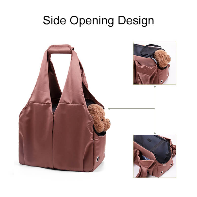 Travel pet carrier shoulder bag for easy portability of small dogs and cats, outdoor pet supplies