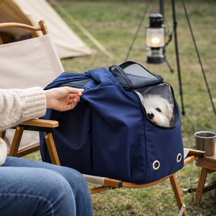 Fashionable pet carrier shoulder bag for small animals, stylish and practical for travel
