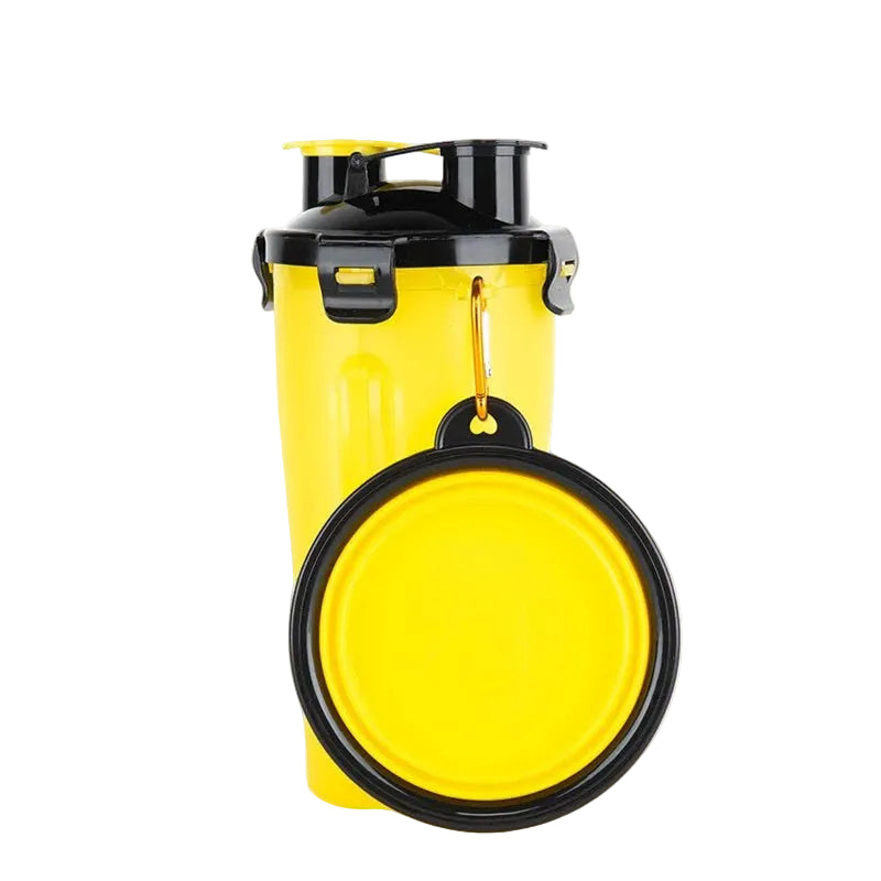 Portable pet feeder & water bottle for dogs, 2-in-1 pet travel bowl, blue outdoor pet supplies