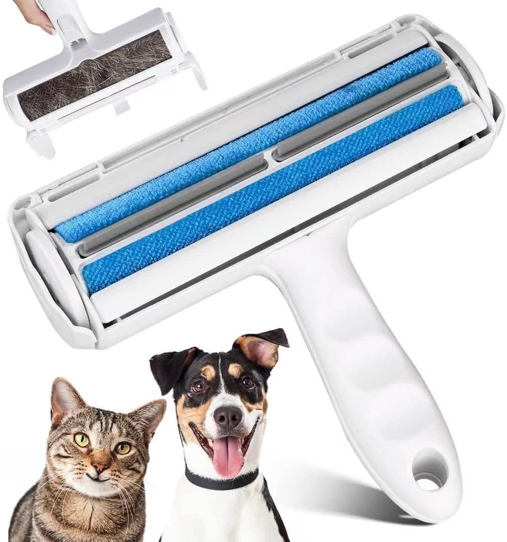 Reusable lint roller designed for pet hair removal from clothing, keeping fabrics fur-free and fresh.