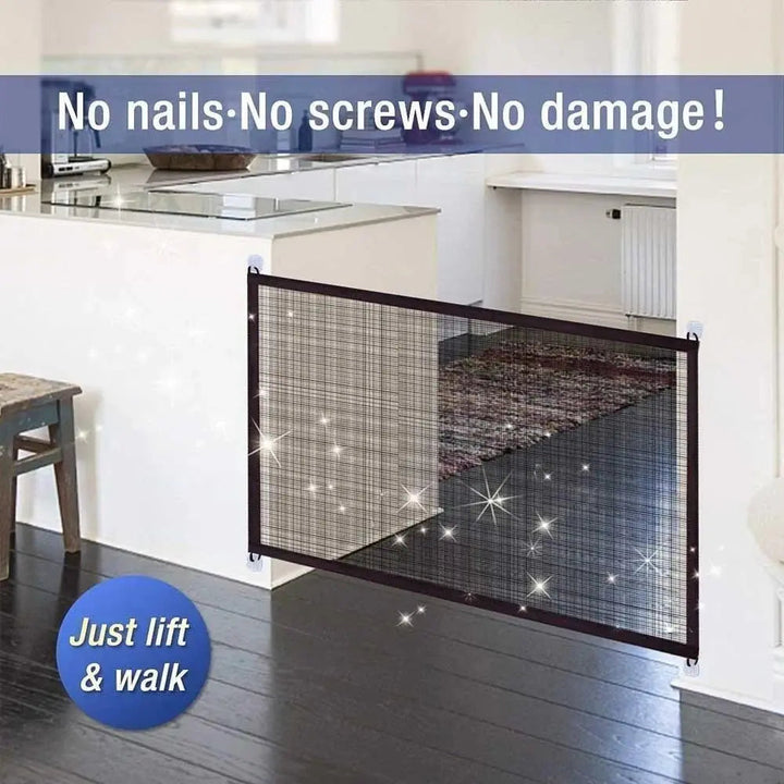 Unisex portable pet gate, versatile safety barrier for pets, ideal for home security & travel with dogs/cats.