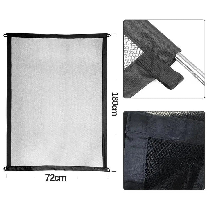 Outdoor portable pet gate, durable flexible safety barrier for dogs, easy to move for backyard or patio use.