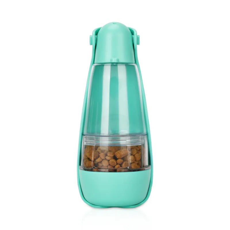 Outdoor petcare: Dog and cat water bottle with food bowl, a complete portable feeding solution