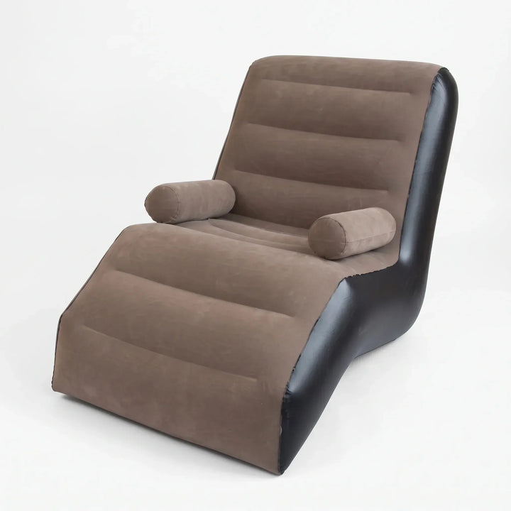 Versatile S-shape inflatable lounger. Easy-to-inflate portable chair for indoor use or outdoor adventures.