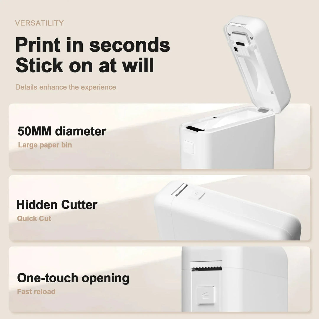 Bluetooth portable label printer for office supplies and filing. Streamline your workspace with thermal labels.