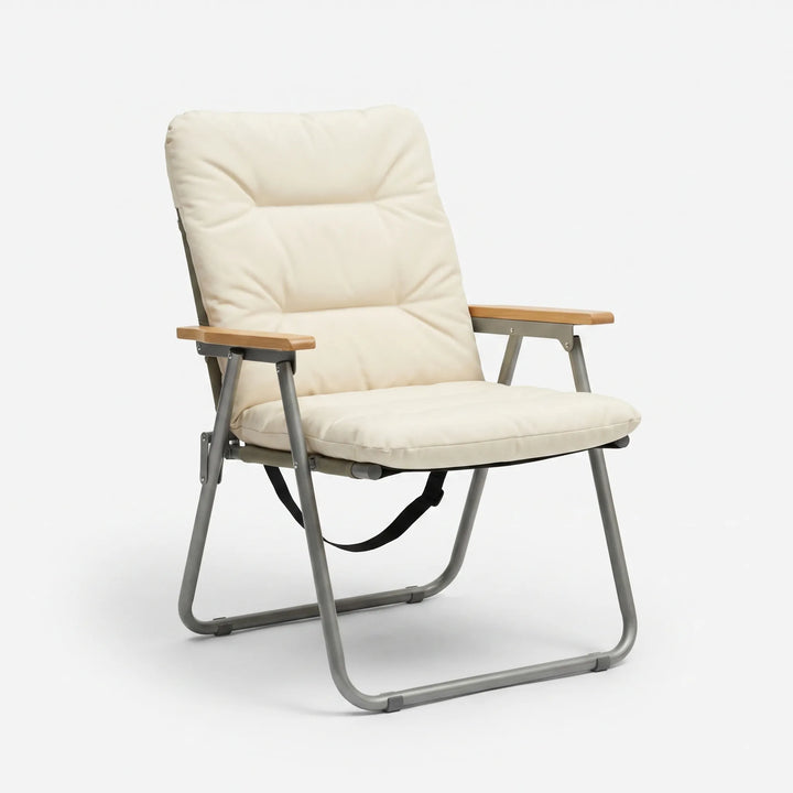 Comfortable double camping chair, designed for easy transport and robust outdoor seating for two.
