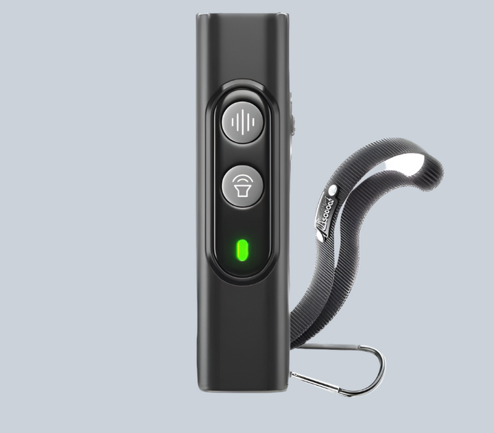 Unisex ultrasonic dog deterrent for effective pet training and safe animal repellent use.