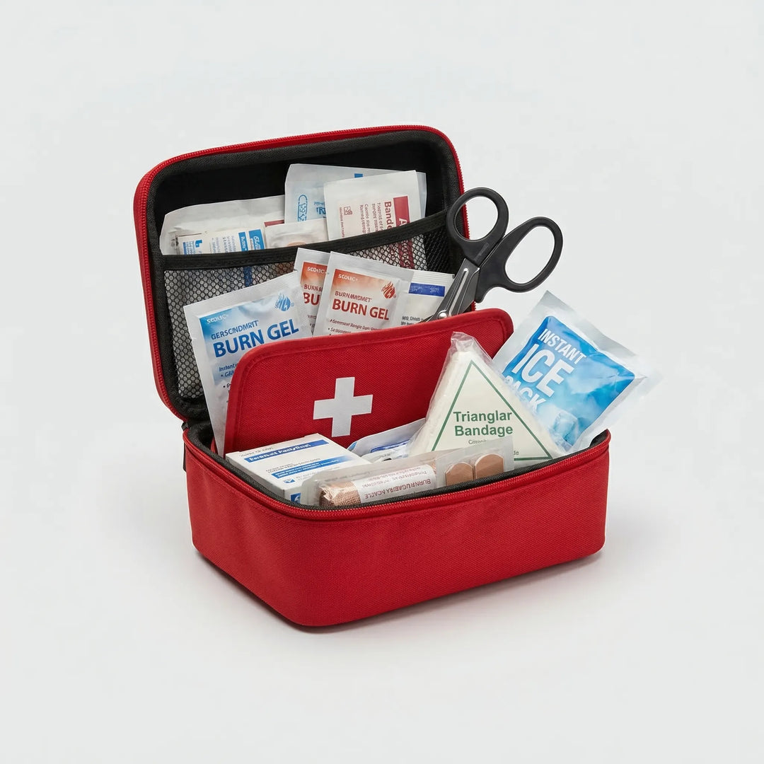 Compact, waterproof first aid kit for outdoor adventures, travel safety, hiking, camping & emergency preparedness.