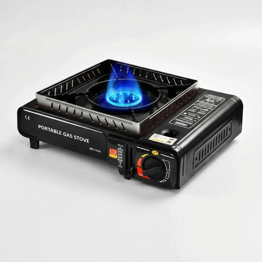 Essential camping stove: portable, windproof, single burner gas stove for all your outdoor cooking needs.