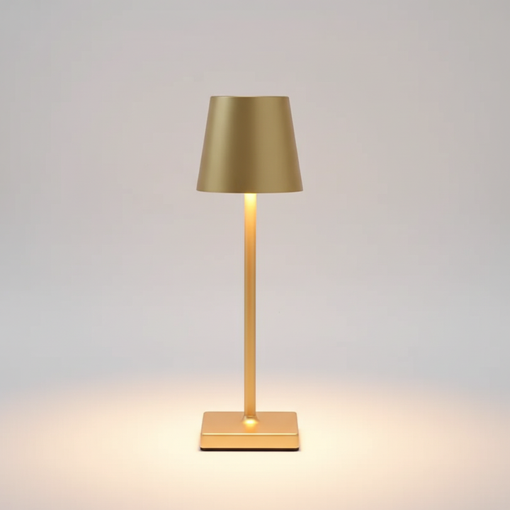 Stylish portable wireless LED table lamp, dimmable, perfect for bedside, desk, or outdoor entertaining.