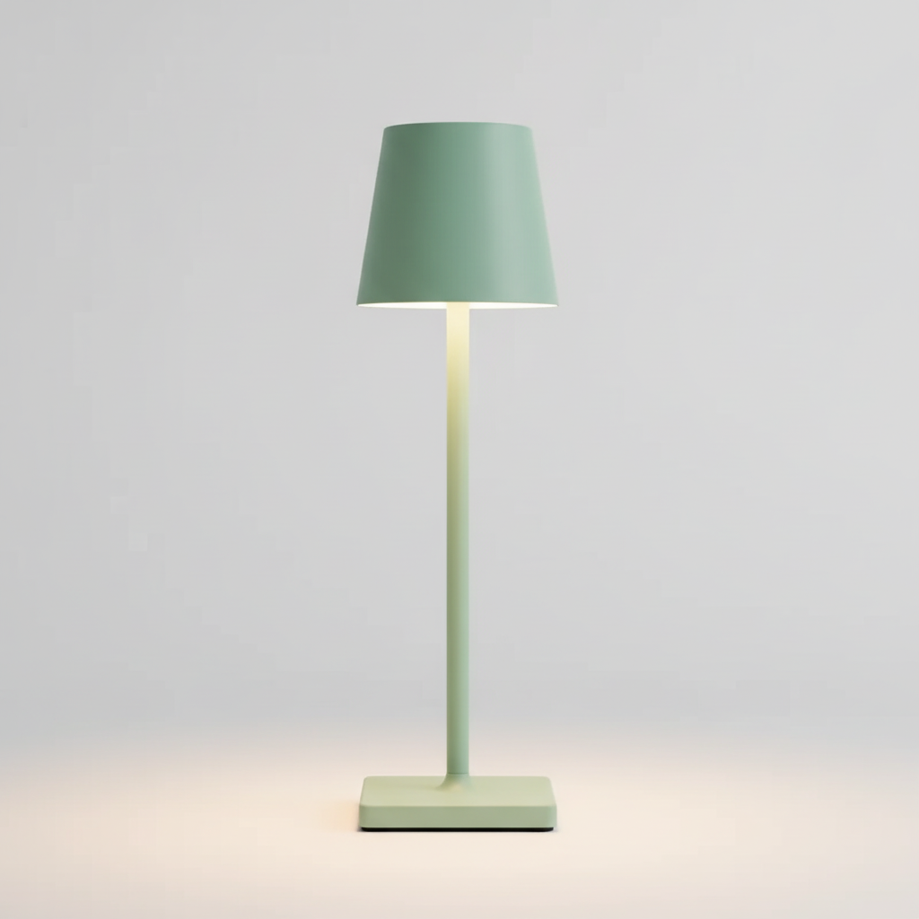 Portable LED table lamp with a modern design, providing flexible dimmable lighting for any setting.