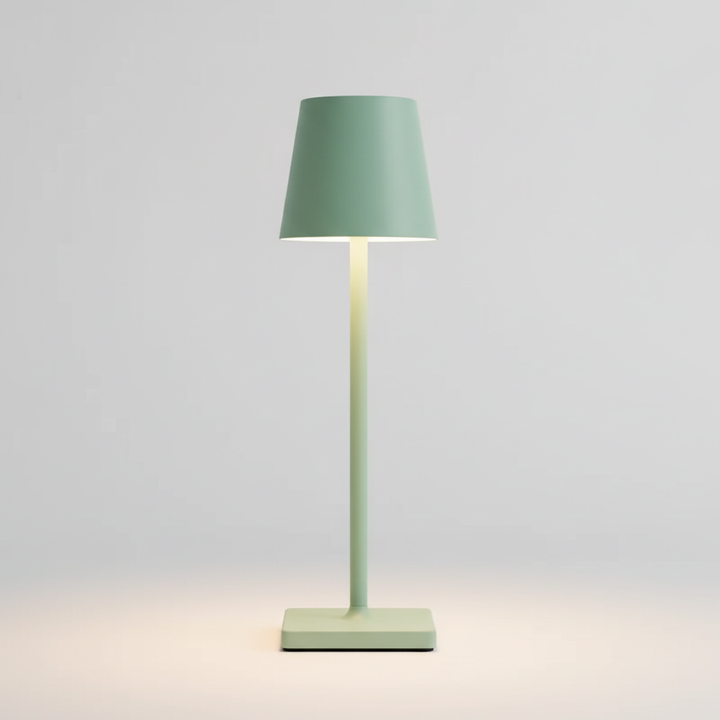 Portable LED table lamp with a modern design, providing flexible dimmable lighting for any setting.
