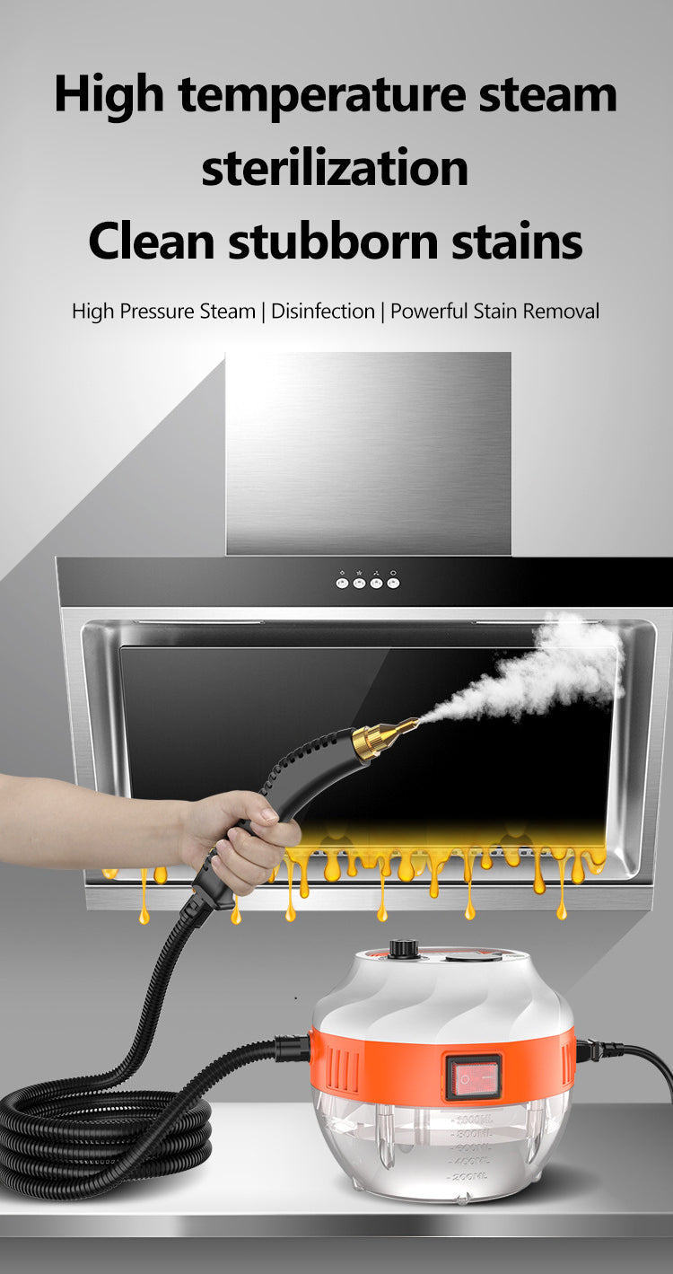 2800W high-pressure steam cleaner with precision nozzles for intricate auto detailing and deep cleaning.